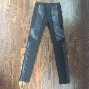 BCBG MaxAzria Black Pleather Leggings - XS